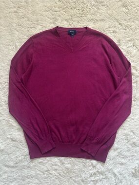 Faconnable Sweater Men’s V-neck Pullover Knit Silk Cotton Cashmere Blend Sz S
